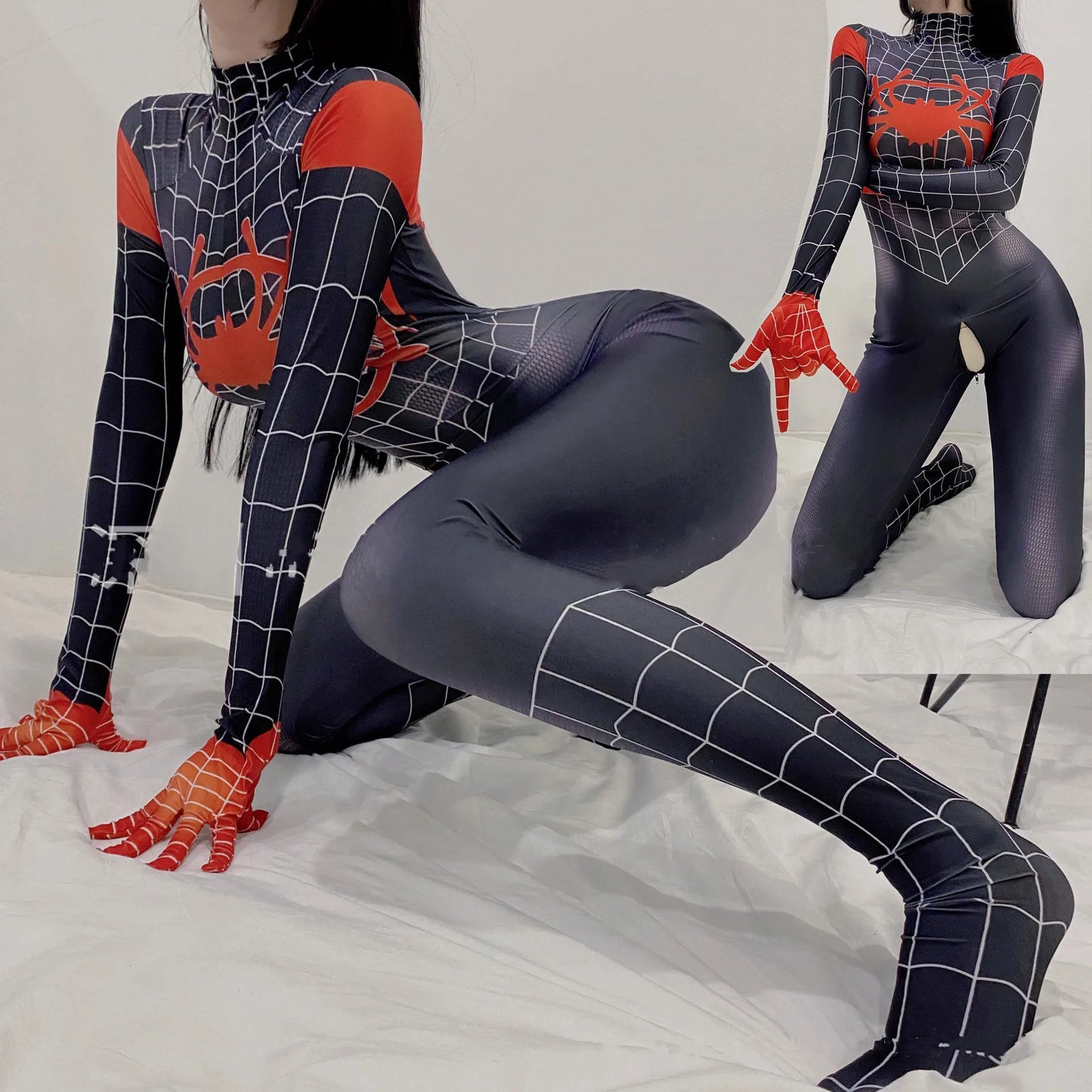 Sexy Spider Girl Zentai Bodysuit – Printed Cosplay Jumpsuit for Women