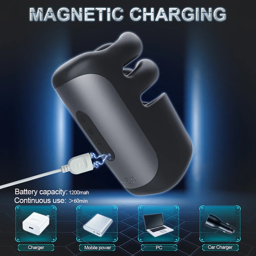 Vibrator for Men: Tapping Flapping Glans Massager – Penis Delay Trainer & Automatic Male Masturbator