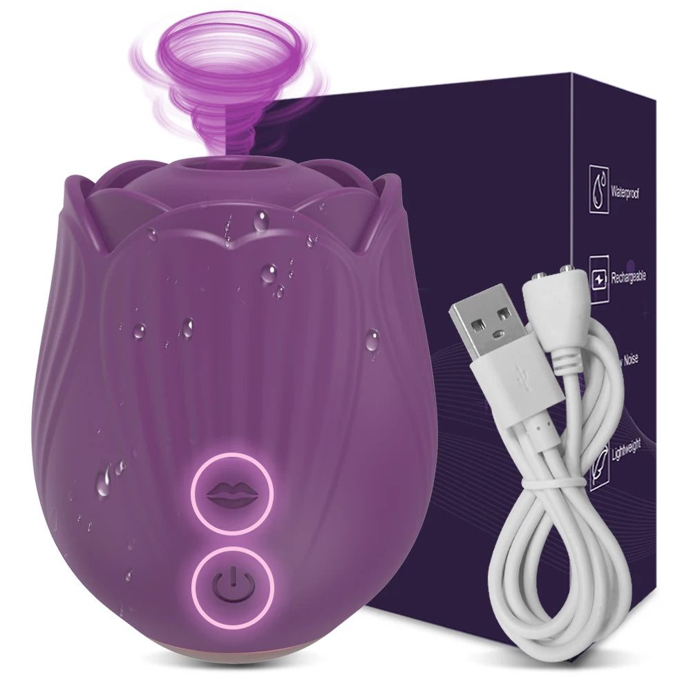 Tongue-Licking Rose Vibrator – Clitoral Sucker & Nipple Stimulator | Intense Oral Simulation for Women