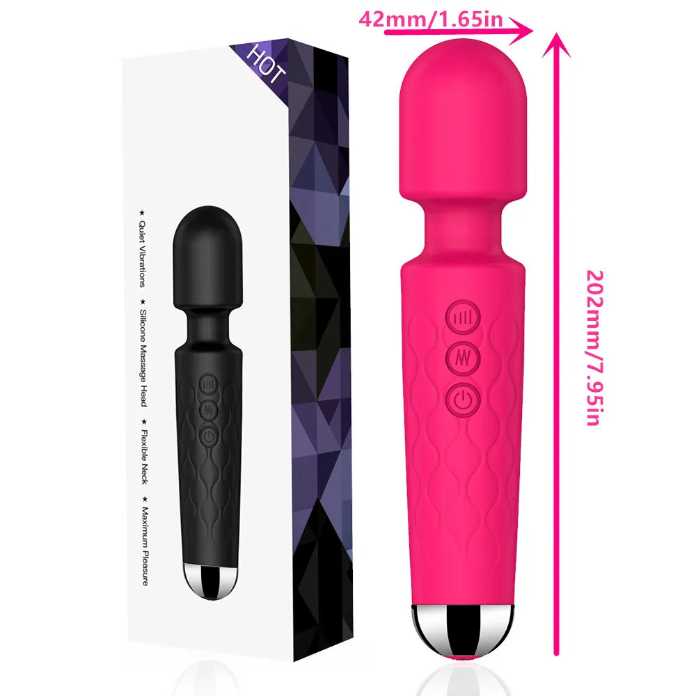 Powerful USB Rechargeable Clitoris & G-Spot AV Vibrator Massager