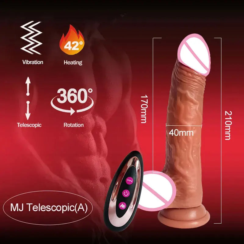 Realistic Telescopic Dildo Vibrator – Remote Control Big Vibes for Big Desires
