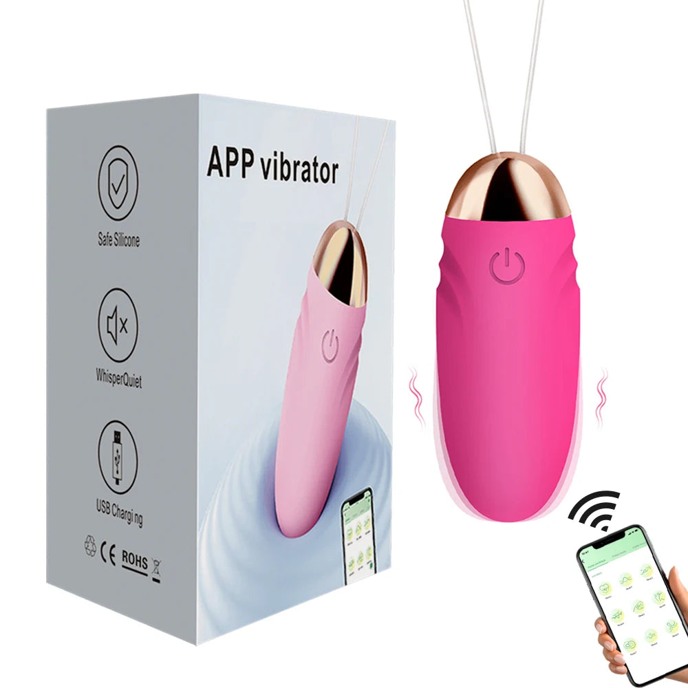 Wireless Bluetooth APP-Controlled Dildo Vibrator – G-Spot & Clitoral Stimulator | Wearable Vibrating Egg for Women