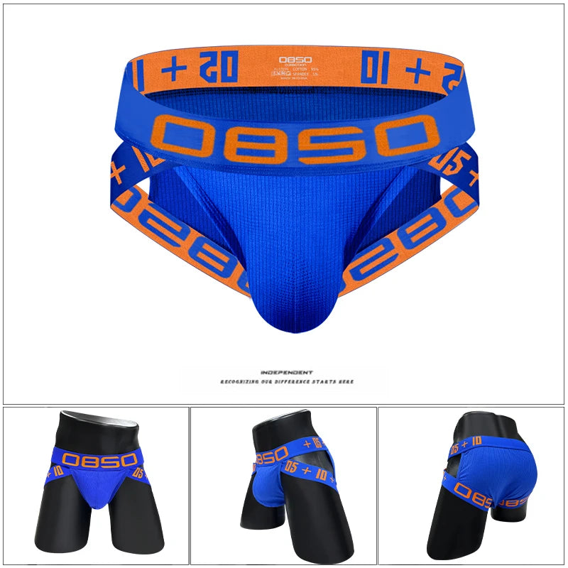 Men’s Sexy Hip-Lifting Triangle Briefs – Vertical Striped Cotton with Wide Elastic Waistband