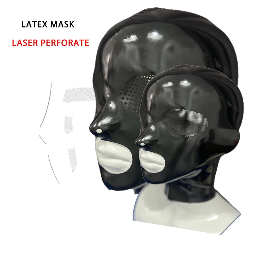 Latex Gloves for Men – Clear Transparent Rubber Gloves, Seamless Mask Hood, Unisex Fetish Molding