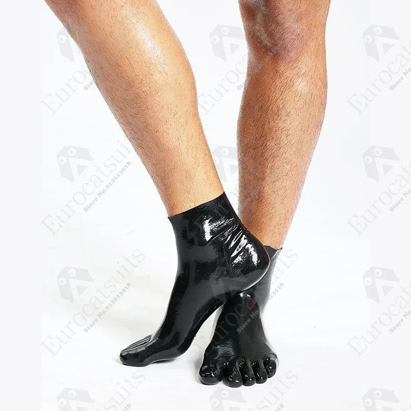 Latex Gloves for Men – Clear Transparent Rubber Gloves, Seamless Mask Hood, Unisex Fetish Molding