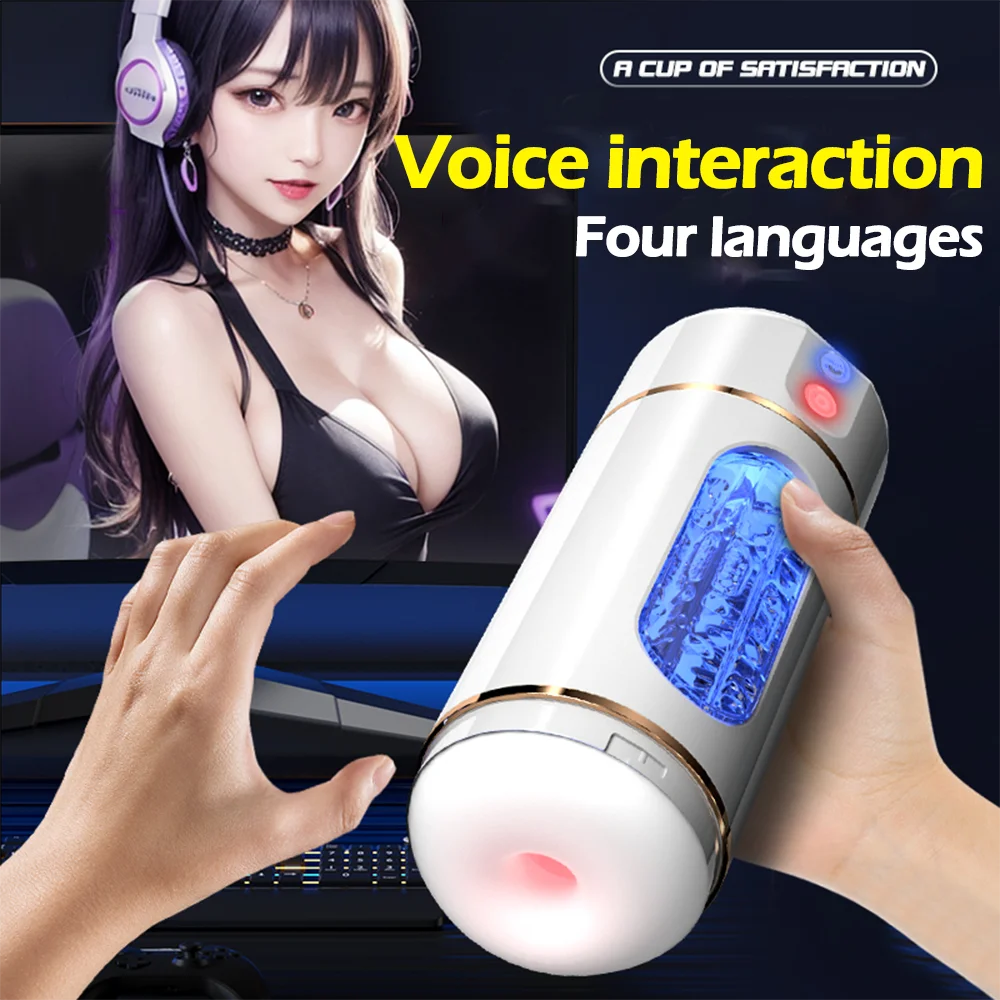 Male Masturbator with Moaning & Vibrations – Realistic Pocket Pussy with Simulated Channel & Penis Stimulation | Sex Toy for Men