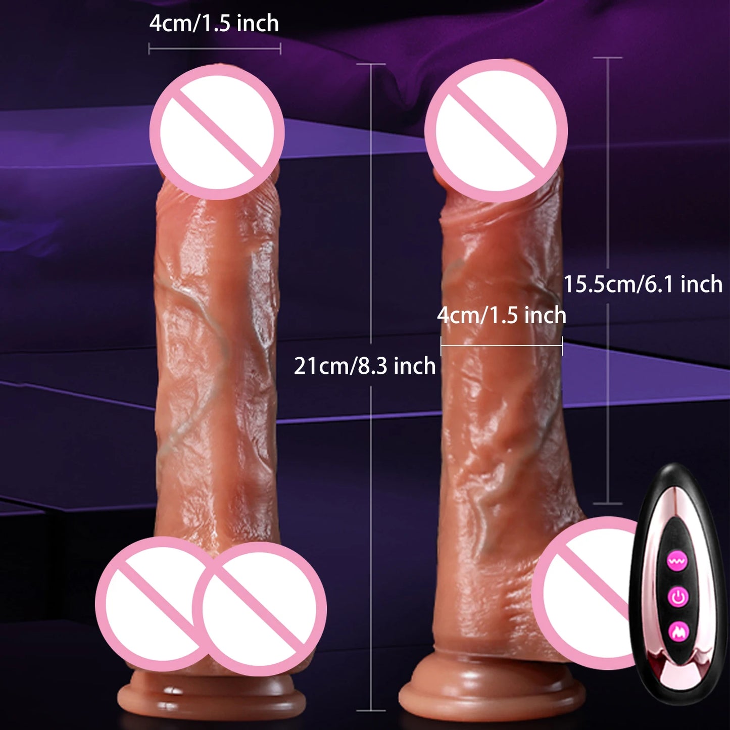 Realistic Telescopic Dildo Vibrator – Remote Control Big Vibes for Big Desires