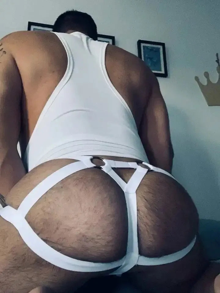 Men’s G-String Thong – Erotic Cotton Pouch with Open Back & Transparent Mesh Lingerie