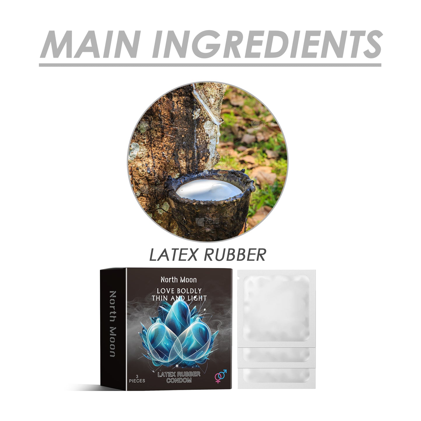 Latex Rubber Condom – Ultra Thin with Hyaluronic Acid Moisturizing Thread for Vitality
