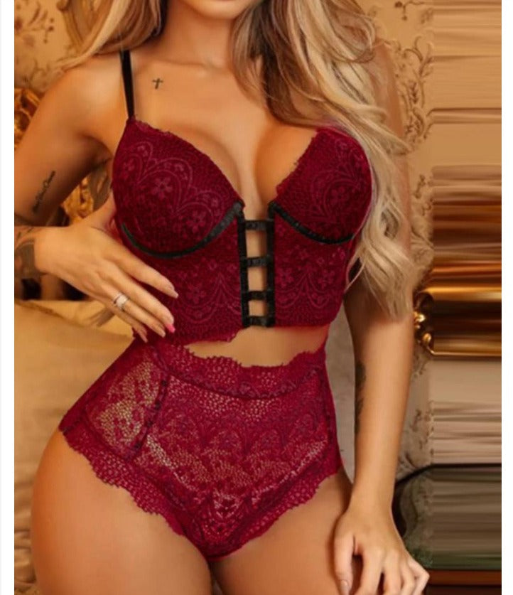 European and American Sexy Lingerie – Seductive Lace Passion Set 💋