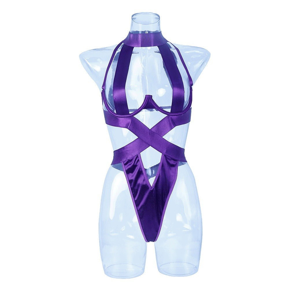 Sexy Rope Hollow Halter Jumpsuit Lingerie – Backless One-Piece Bodysuit | Thirty Shades Of Play