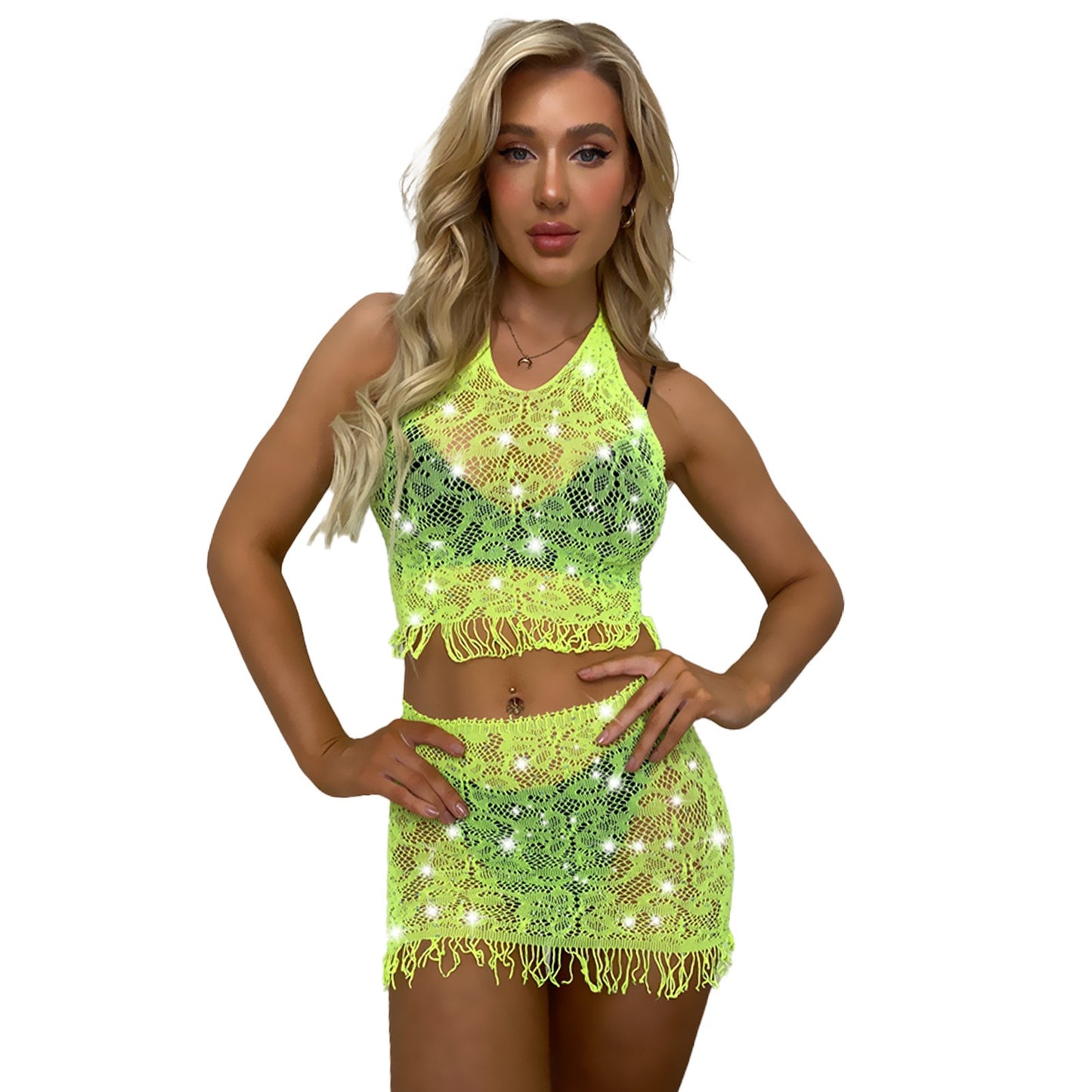 Hot Drill Bikini – Starry Point Drill Two-Piece Erotic Lingerie Set