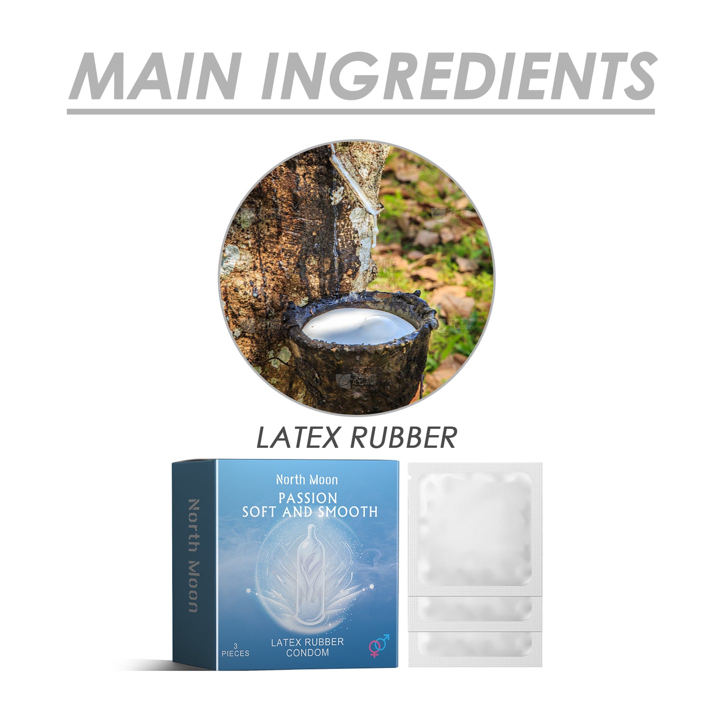 Latex Rubber Condom – Hyaluronic Acid Thread Series for Couple Body Safety Protection