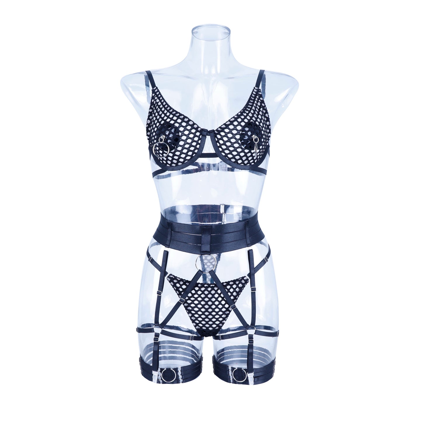 Hot Selling Erotic Patchwork Sexy Bra Set with Straps – Seductive Lingerie | Thirty Shades Of Play