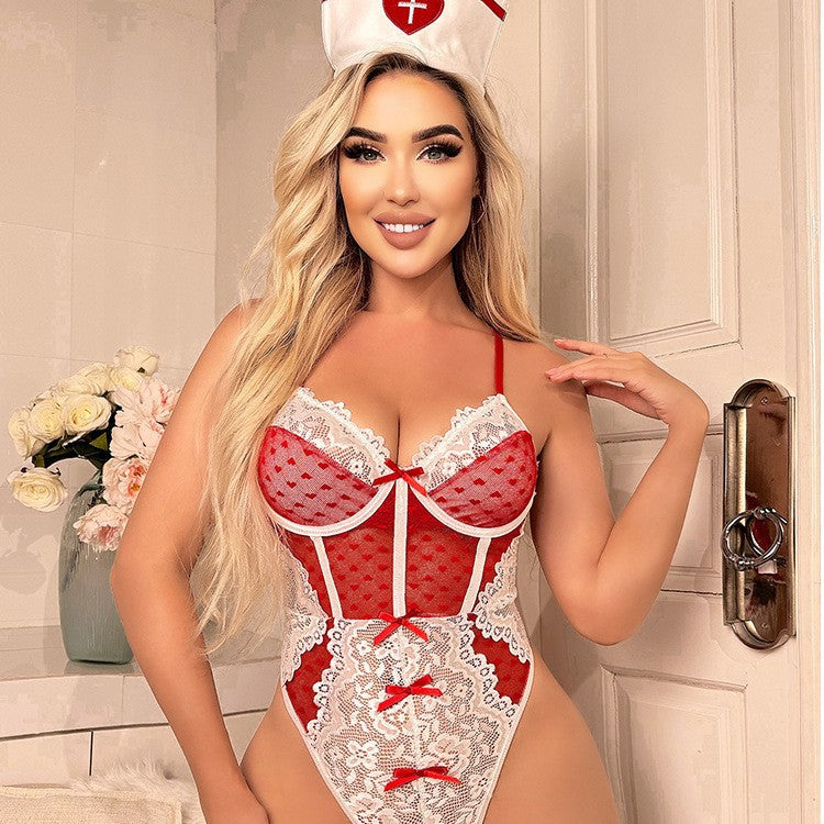 Heart Stopper – Lace Nurse Roleplay Shapewear Set 💉💘