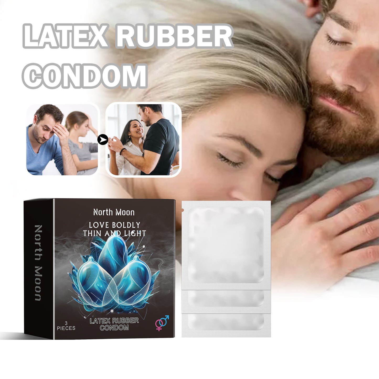 Latex Rubber Condom – Ultra Thin with Hyaluronic Acid Moisturizing Thread for Vitality