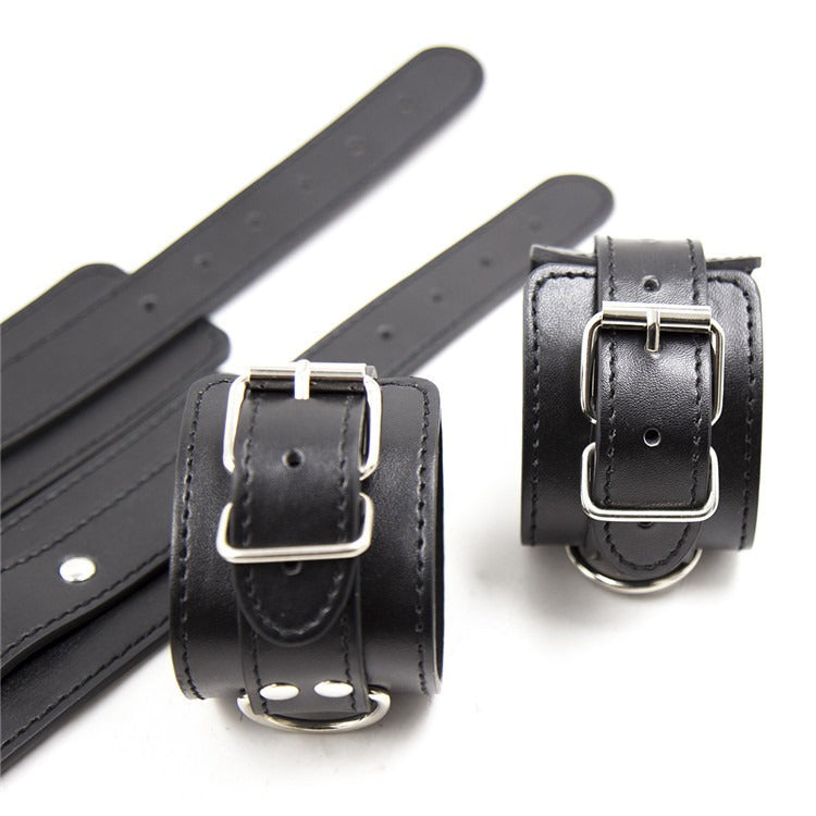 Leather Cross Restraint Set – Bound Hands & Feet Cuffs for BDSM Play