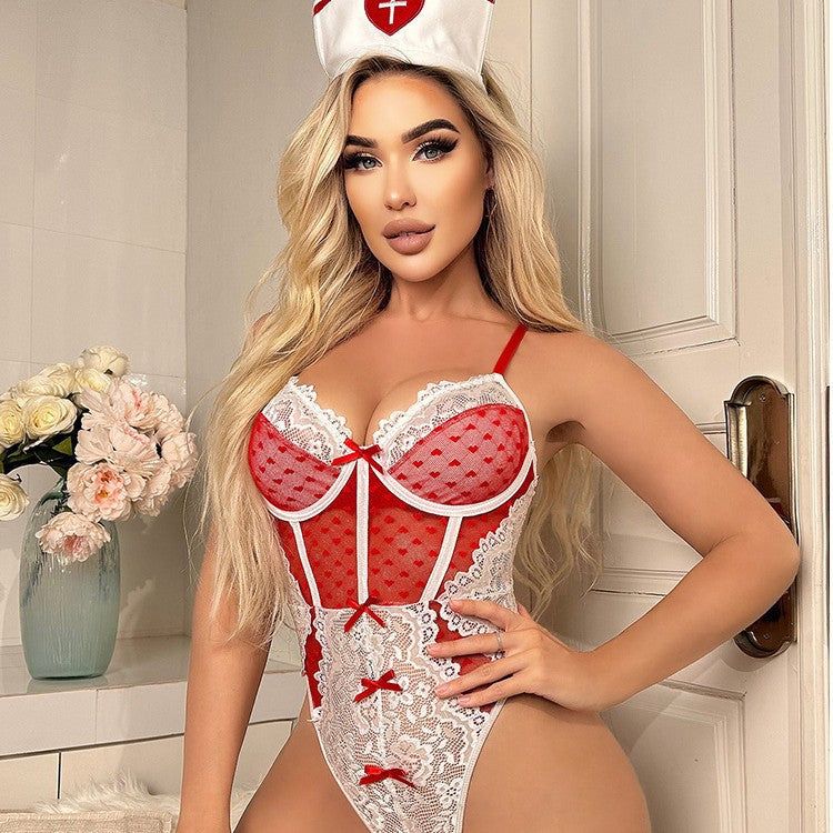 Heart Stopper – Lace Nurse Roleplay Shapewear Set 💉💘