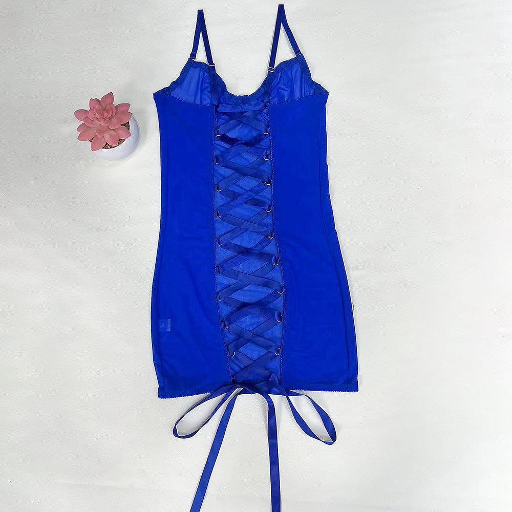 Violet Heat Jumpsuit – Purple Mesh See-Through Lingerie Pajamas