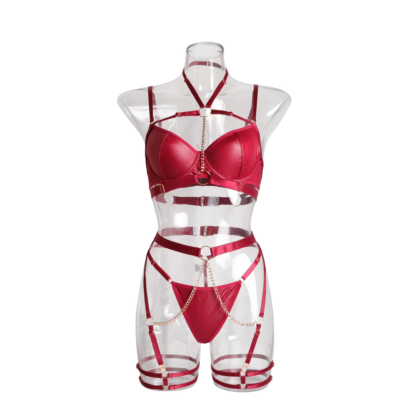 Strappy Splice Seduction Set – Hollow-Out Sexy Lingerie with Cut-Out Details