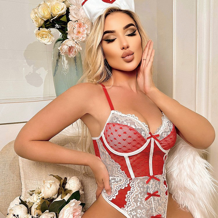 Heart Stopper – Lace Nurse Roleplay Shapewear Set 💉💘