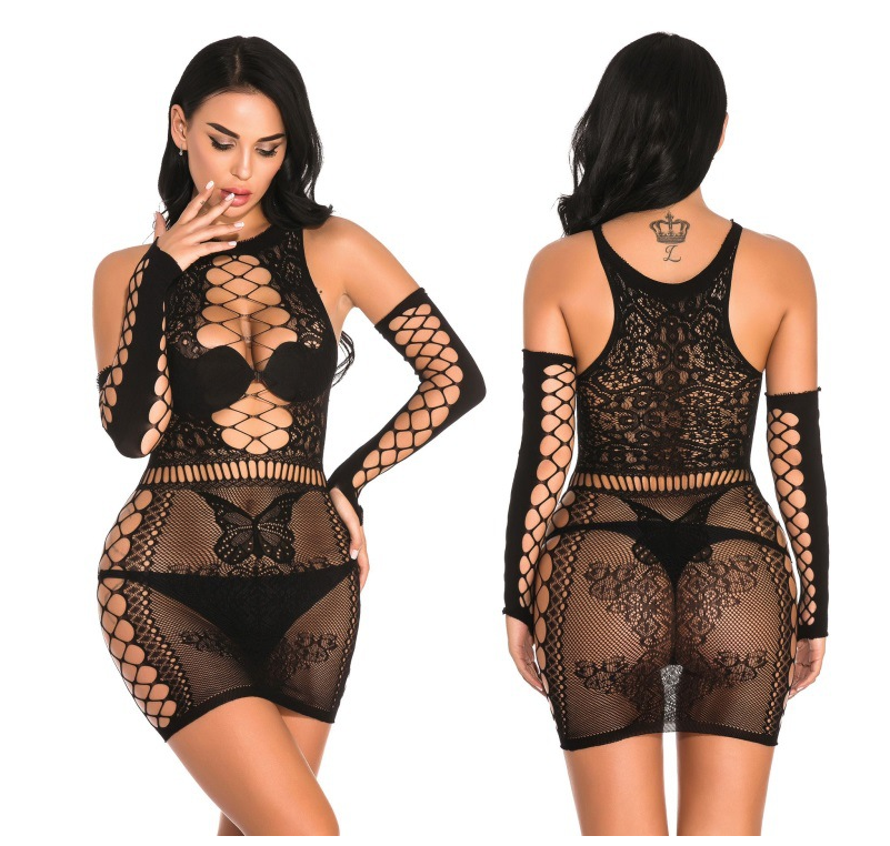 Sexy Black Lace Babydoll Lingerie – Erotic Sleepwear Nightdress for Women