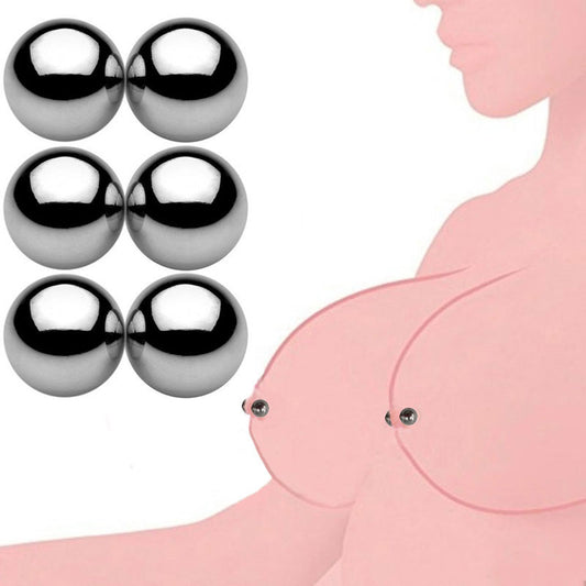 2 Pair BDSM Bondage Sex Toys – Ultra-Powerful Magnetic Nipple Clamps & Clitoral Orbs for Couples Play