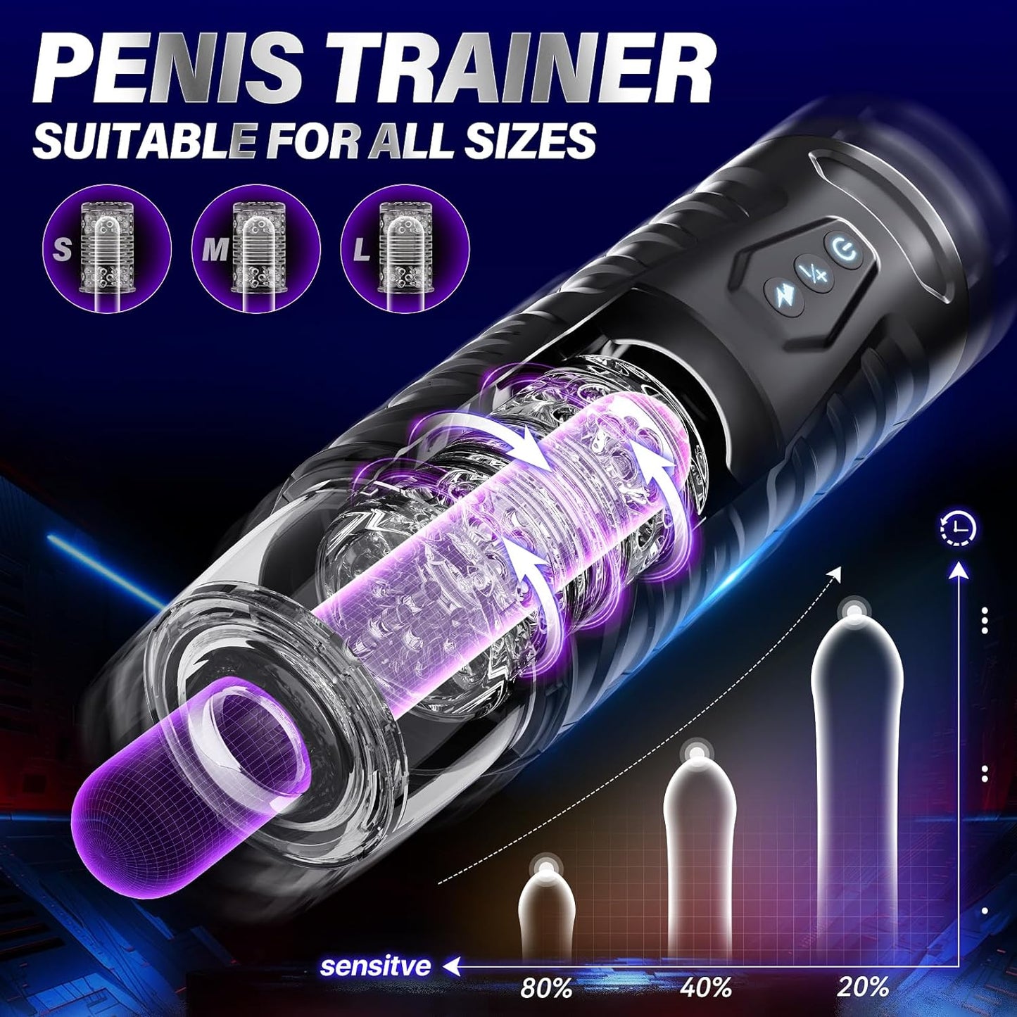 Automatic Rotating Telescopic Male Masturbator – Penis Trainer Airplane Cup