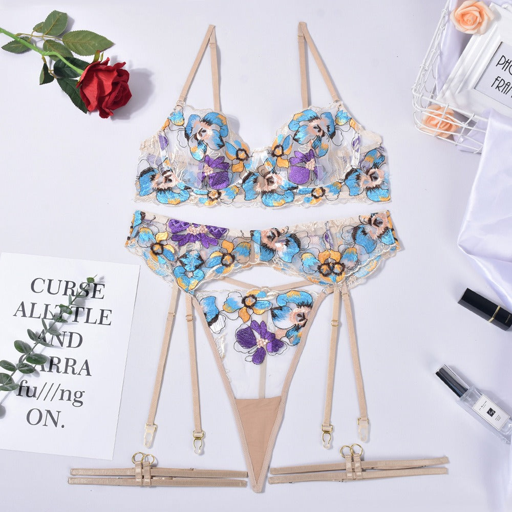 Sexy Heavy Industry Uniform Embroidery Lingerie Set – 4-Piece Temptation Set with Leg Ring | Wholesale | Thirty Shades of Play