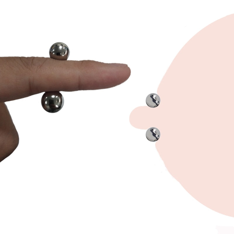 2 Pair BDSM Bondage Sex Toys – Ultra-Powerful Magnetic Nipple Clamps & Clitoral Orbs for Couples Play