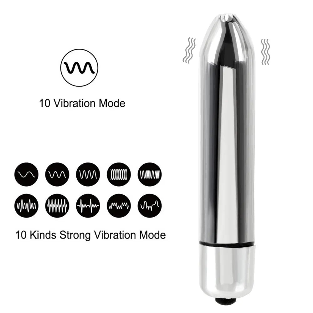 Stainless Steel Butt Plug Vibrator with Beaded Dildo Shape – Weighted Erotic Massager for Vaginal & Anal Pleasure