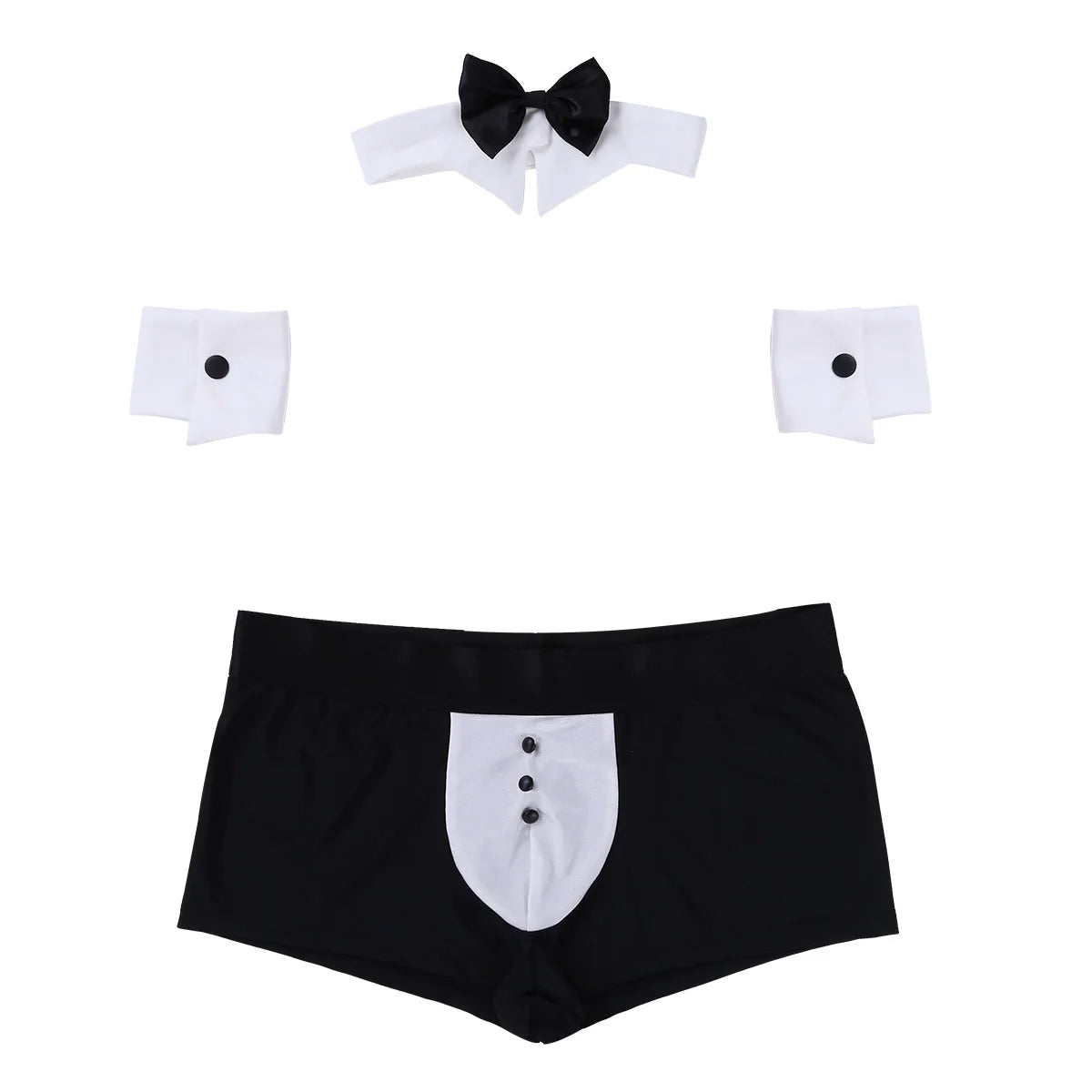 Feeshow Men's Waiter Tuxedo Cosplay Costume – Sexy Homme Servant Lingerie Role Play Uniform & Nightwear