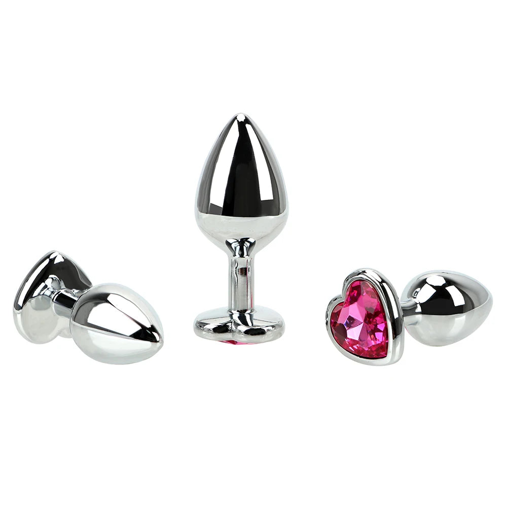 Stainless Steel Butt Plug Vibrator with Beaded Dildo Shape – Weighted Erotic Massager for Vaginal & Anal Pleasure