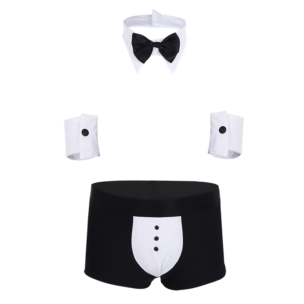 Feeshow Men's Waiter Tuxedo Cosplay Costume – Sexy Homme Servant Lingerie Role Play Uniform & Nightwear