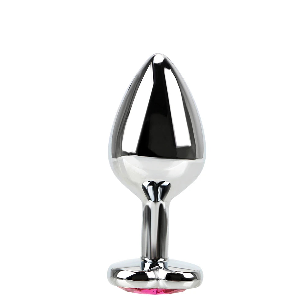 Stainless Steel Butt Plug Vibrator with Beaded Dildo Shape – Weighted Erotic Massager for Vaginal & Anal Pleasure