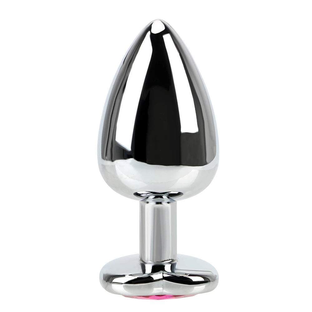 Stainless Steel Butt Plug Vibrator with Beaded Dildo Shape – Weighted Erotic Massager for Vaginal & Anal Pleasure