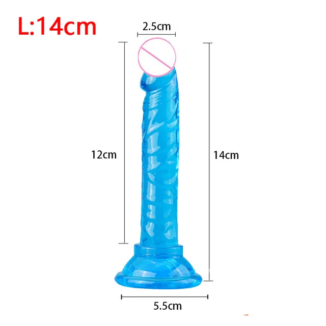 Realistic Dildos for Women – Non-Vibrating Sex Toy for Couples | Crystal Jelly Mini Penis for Vagina & Anal Play