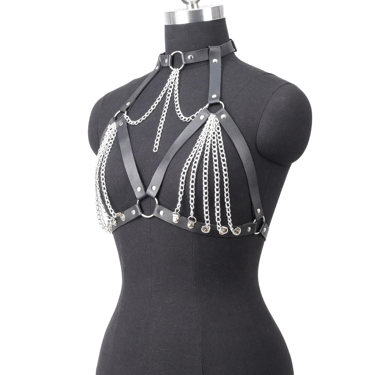 Tassel Temptation – Sexy PU Leather Belt Chain Sling Lingerie 😍🔥