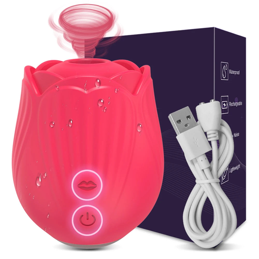 Tongue-Licking Rose Vibrator – Clitoral Sucker & Nipple Stimulator | Intense Oral Simulation for Women
