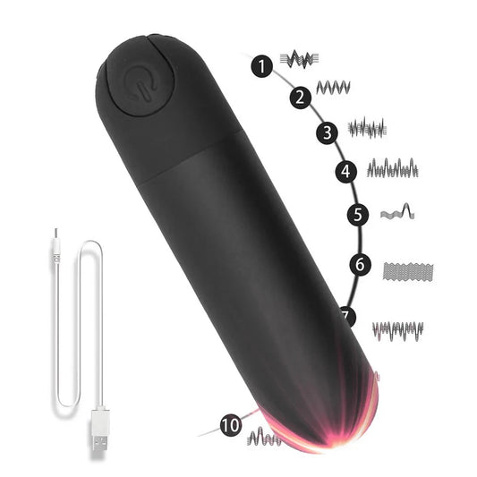 10-Speed USB Bullet Vibrator – Compact Power for Clitoral & G-Spot Bliss