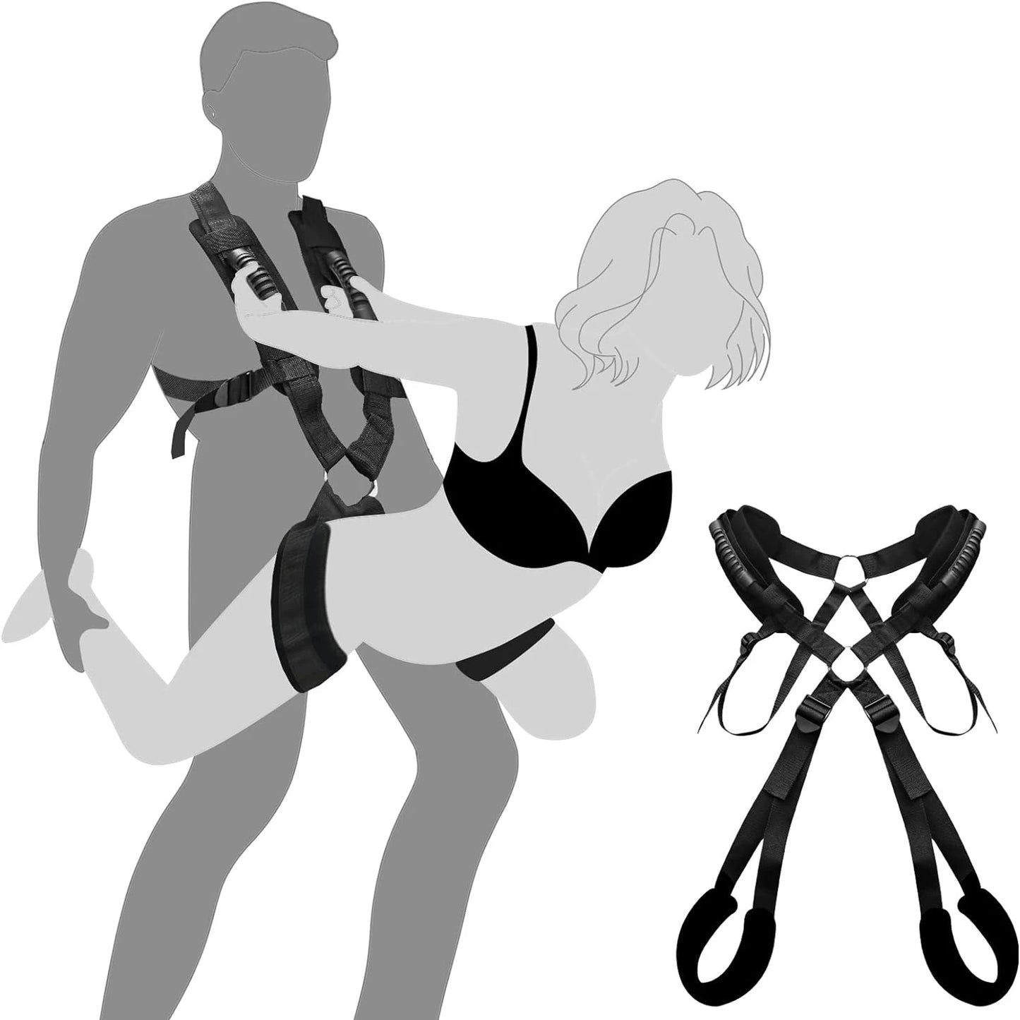 Adjustable BDSM Bondage Love Sling with Soft Plush Padding – Couples Sex Swing Restraint Set
