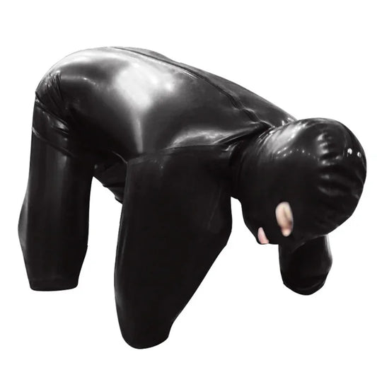 Faux Leather Lingerie Zipper Open Crotch & Breast Body Harness – Fetish Wear Straitjacket Male Sexy Dog Slave Dance Costumes