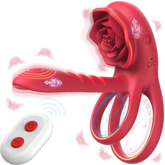 Nine-Frequency Penis Ring Vibrator – Dual-Motor, Two-Point Pleasure for Couples