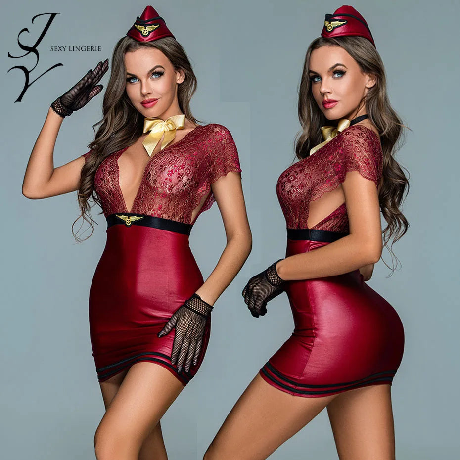 JSY Sexy Bridal Cosplay Lingerie Set – Sheer Lace Wedding Fantasy Outfit