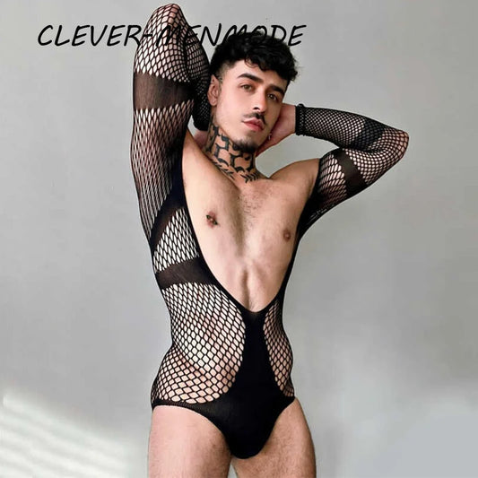 Sexy Lace See-Through Jumpsuit Bodysuit – Transparent Mesh Bondage Underwear & Erotic Adult Clothing