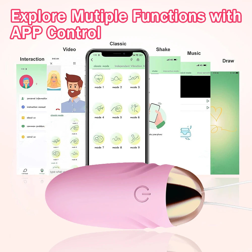 Wireless Bluetooth APP-Controlled Dildo Vibrator – G-Spot & Clitoral Stimulator | Wearable Vibrating Egg for Women