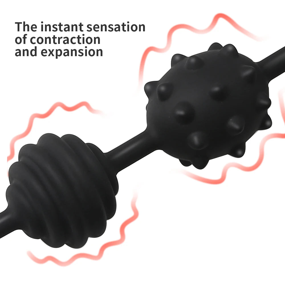 Silicone Anal Bead Butt Plug Ring – 6-Ball Anal Chain for Men & Women | Vaginal & Prostate Massage | Adult Erotic Toy