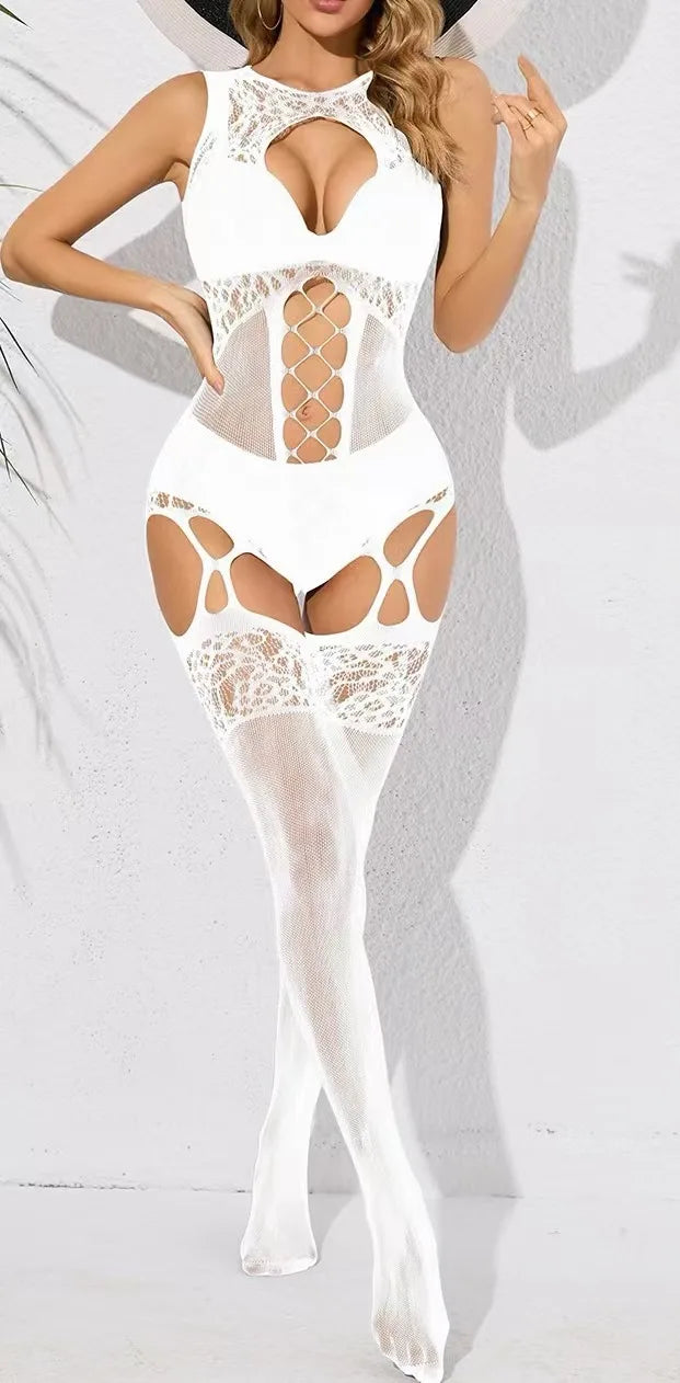 Hot Sexy Women Open Crotch Bodystocking – Erotic Fishnet Body Stocking Underwear, Jumpsuits Costumes