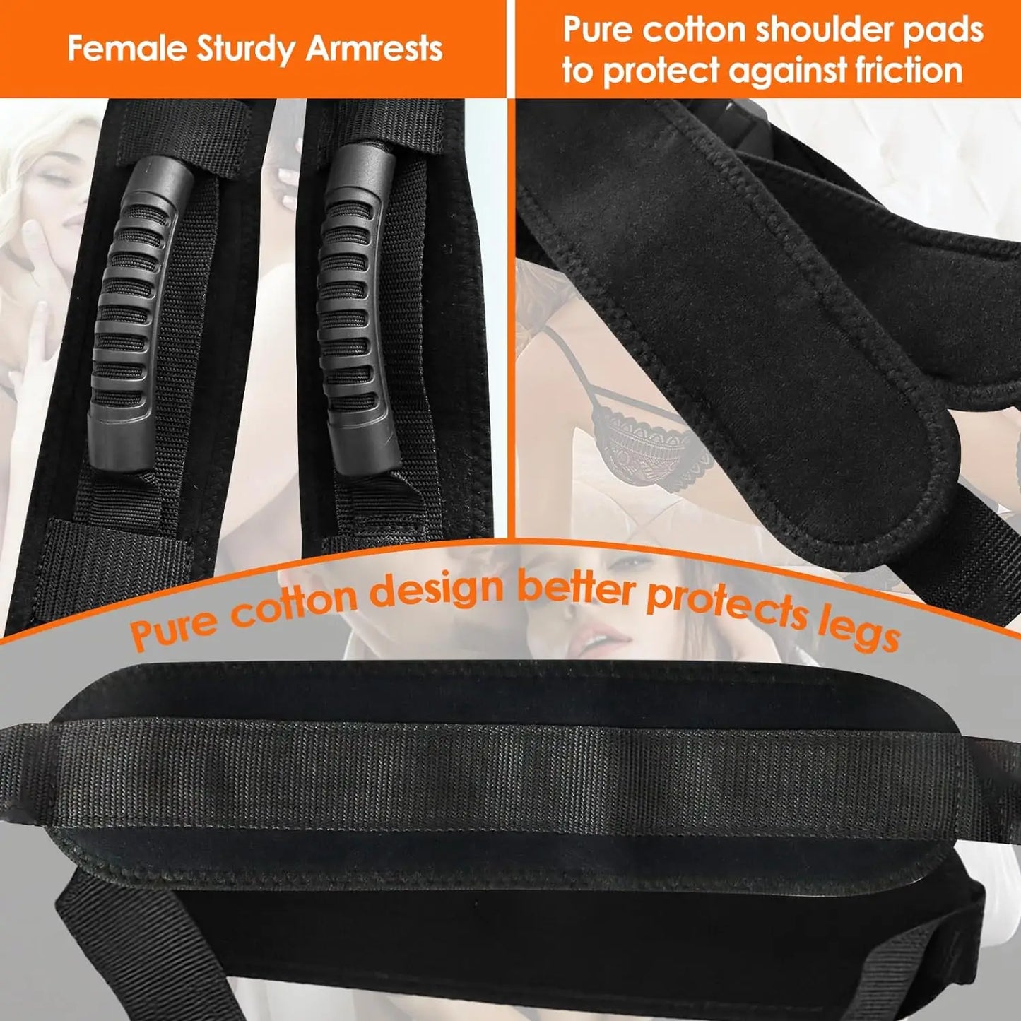 Adjustable BDSM Bondage Love Sling with Soft Plush Padding – Couples Sex Swing Restraint Set