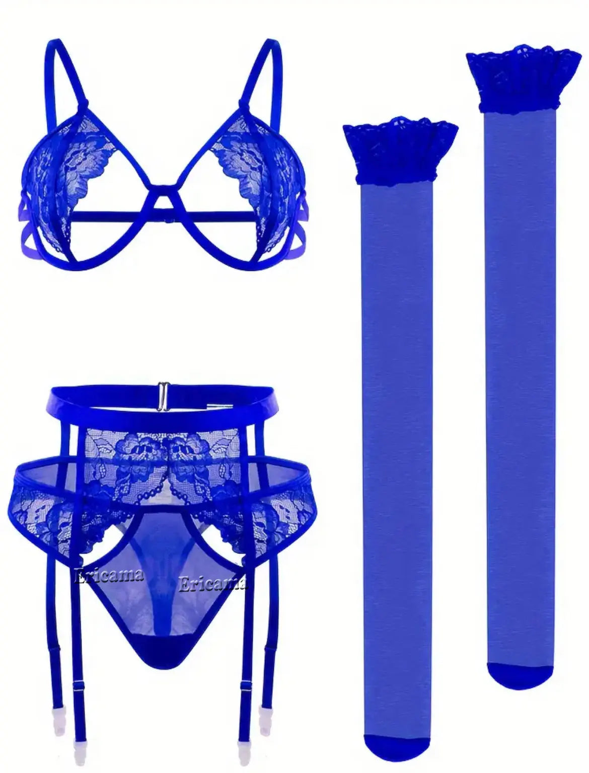 Laced & Lethal Garter Lingerie Set – Underwire Bra, Thong + Choker Detail